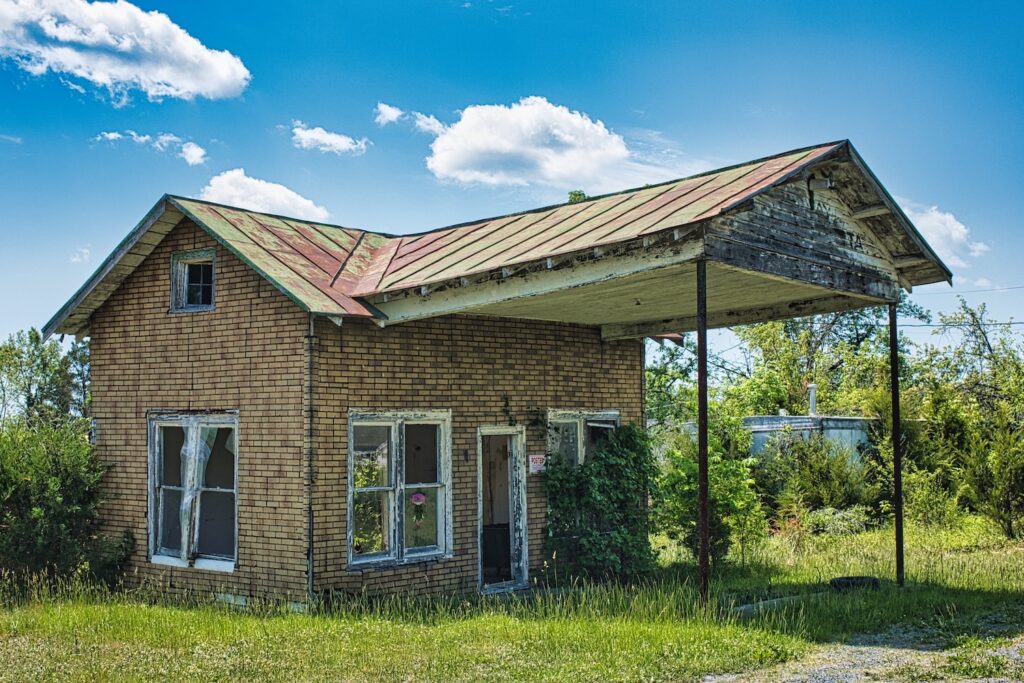 old gas station